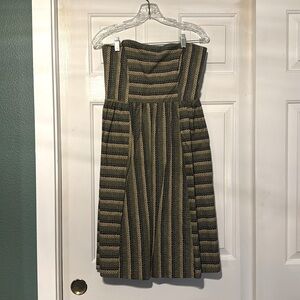 Strapless Olive Green and Navy Dress from Anthrolpologie - Size 10